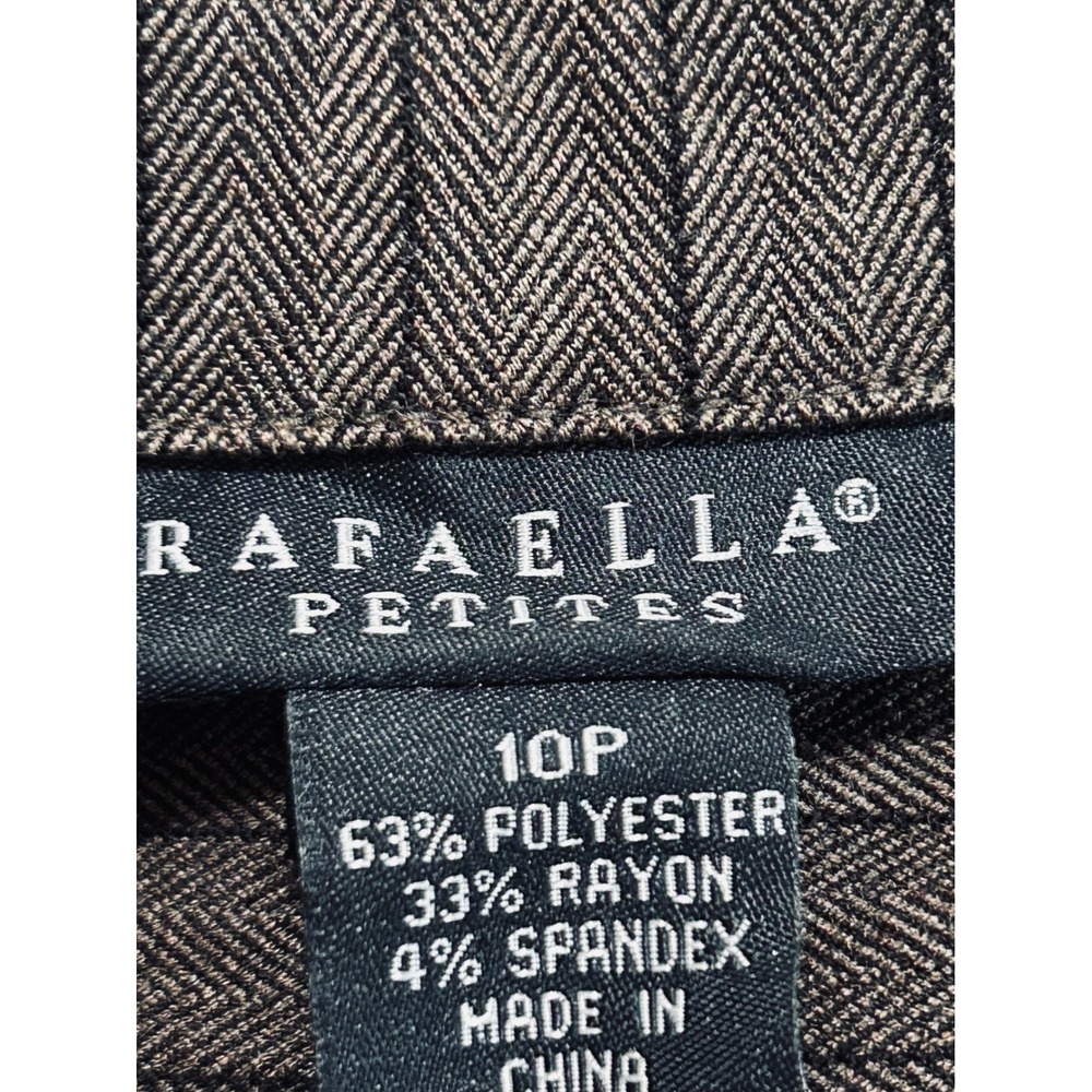 Rafaella Womens Brown Herringbone Pinstripe Button Front Jacket Blazer Brown - Picture 9 of 11